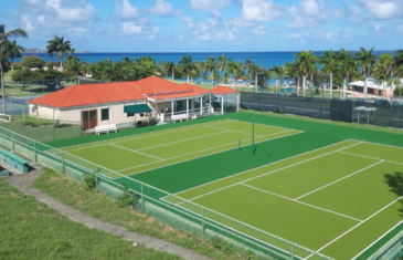 Tennis cage with two courts on St. Croix, U.S. Virgin Islands